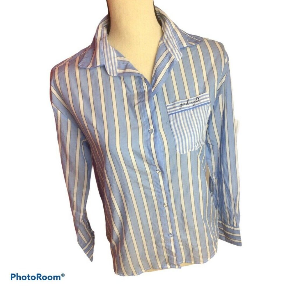 Pajama Top Button Down Stripes, XS by  Stars Above
